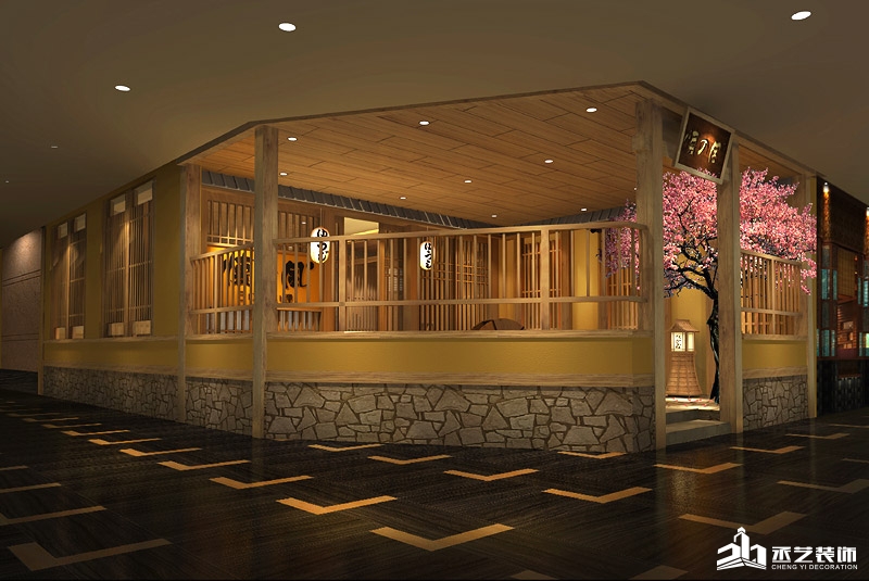 懷之風(fēng)日式餐館設(shè)計裝修 外觀過道設(shè)計裝修