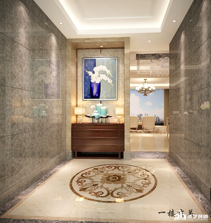 駿景花園鄧總住宅裝修設(shè)計(jì) 一樓玄關(guān)